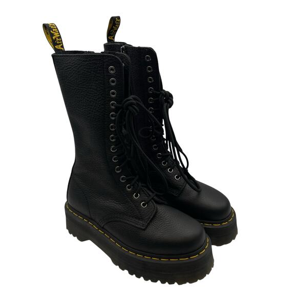 Dr. Martens Womens 1B99 Quad Mid Calf Boots US 7 EU 38 Black Lace Up Leather NIB - Picture 6 of 13